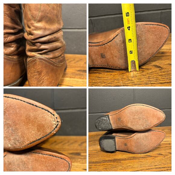 Smoky Mountain Cowboy Boots Men’s 9.5 D Brown Leather Western Distressed Slouch - Picture 5 of 14